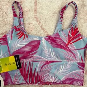 Colorful Leaf Print Sports Bra